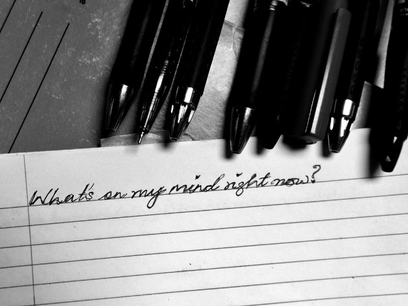 Journaling tool and prompt by Solitary Grace write down your response to the question what's on my mind right now